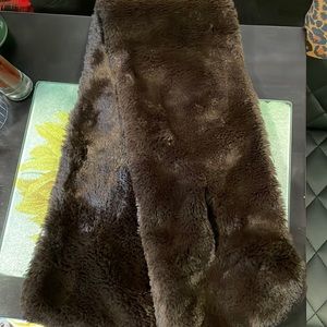 Brown pull thru soft scarf